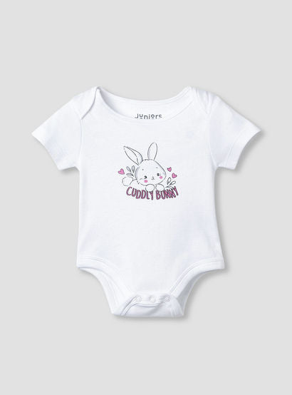 Juniors Round Neck Bodysuit with Snap Button Closure - Cotton - Short Sleeves-baby-girls-clothing-bodysuits-image-1