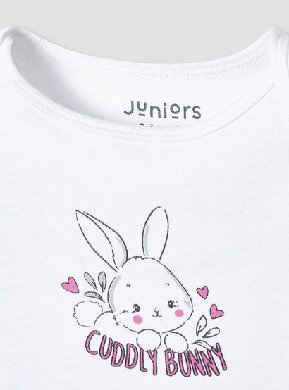 Juniors Round Neck Bodysuit with Snap Button Closure - Cotton - Short Sleeves-baby-girls-clothing-bodysuits-image-3