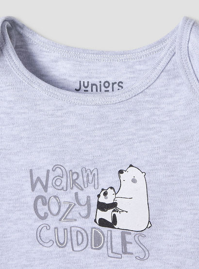 Juniors Round Neck Bodysuit with Snap Button Closure - Cotton - Short Sleeves-baby-boys-clothing-bodysuits-image-3