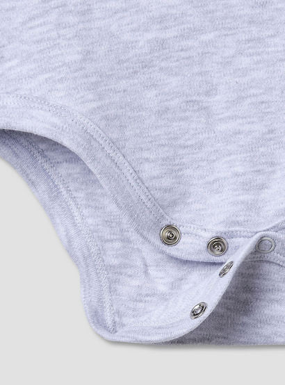 Juniors Round Neck Bodysuit with Snap Button Closure - Cotton - Short Sleeves-baby-boys-clothing-bodysuits-image-4