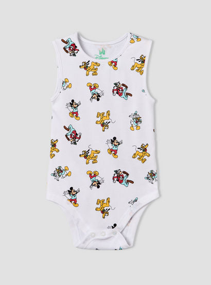 Pack of 3 Disney Crew Neck Sleeveless Bodysuit with Mickey Mouse and Friends Print-baby-boys-clothing-bodysuits-image-4