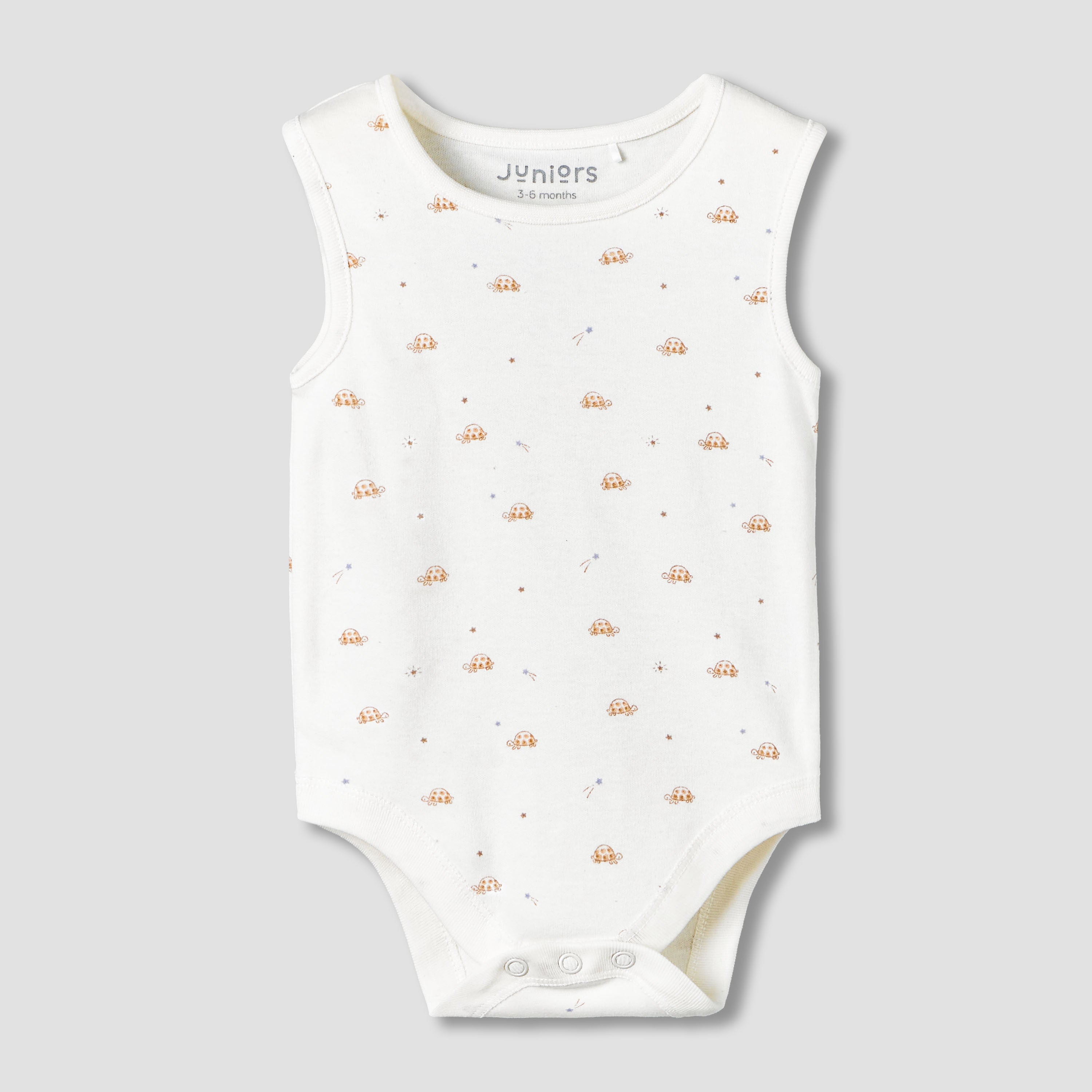 Pack of 3 Juniors Round Neck Sleeveless Bodysuit with Snap Button Closure