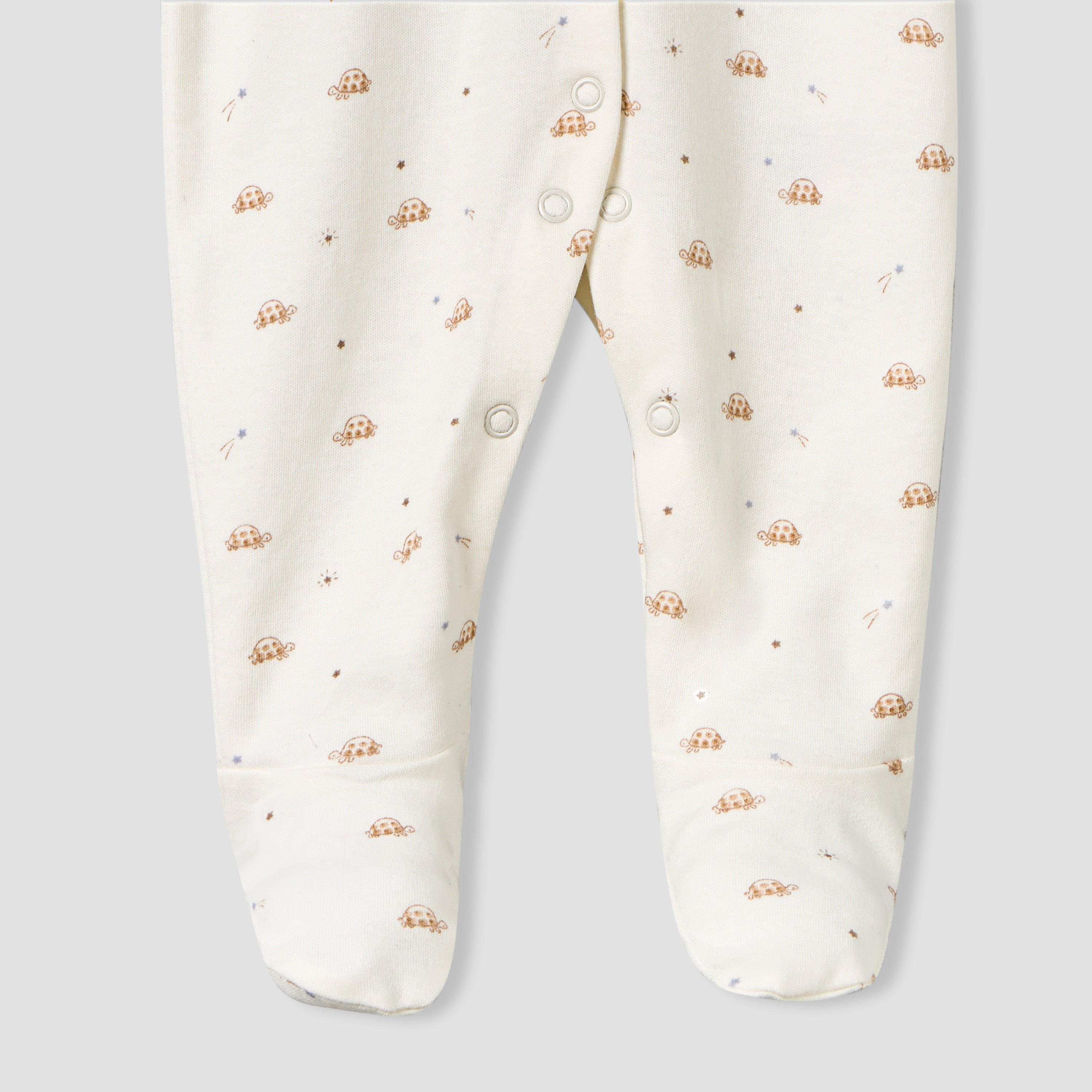 Pack of 2 Juniors Cotton Long Sleeves Sleepsuit with Closed Feet Design
