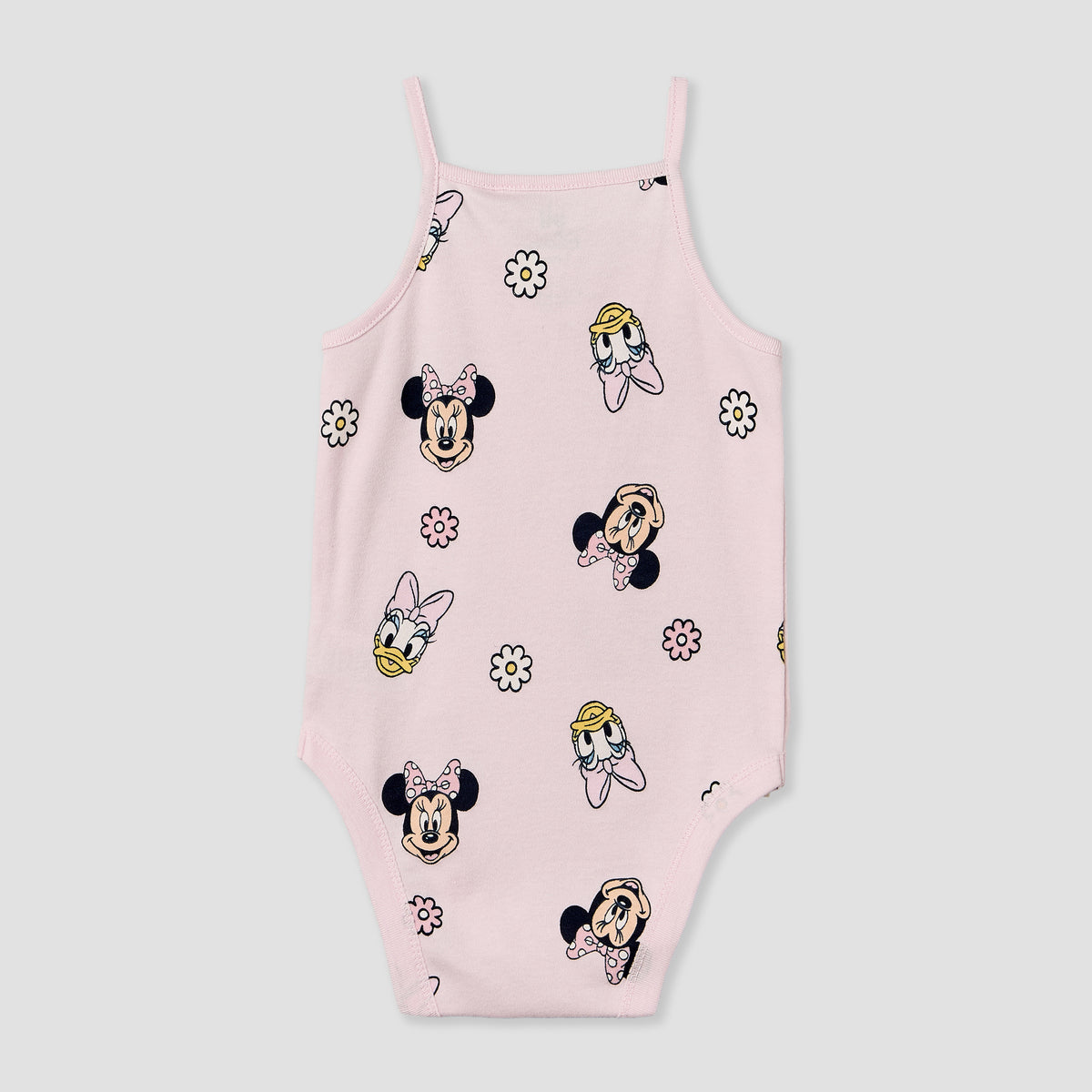 Pack of 3 Disney Cotton Square Neck Sleeveless Bodysuit with Minnie Mouse and Daisy Duck Print