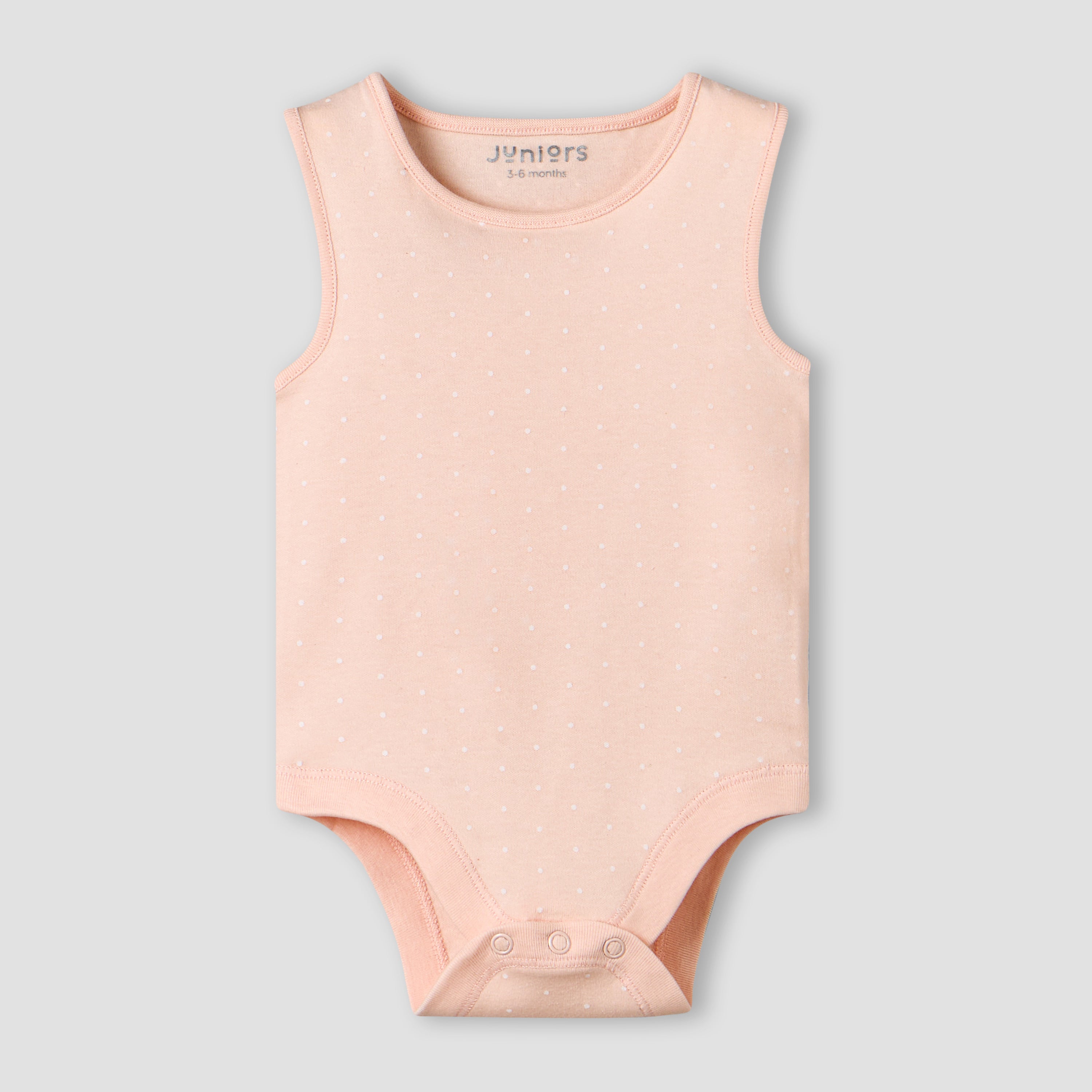 Pack of 3 Juniors Cotton Sleeveless Bodysuit with Snap Button Closure