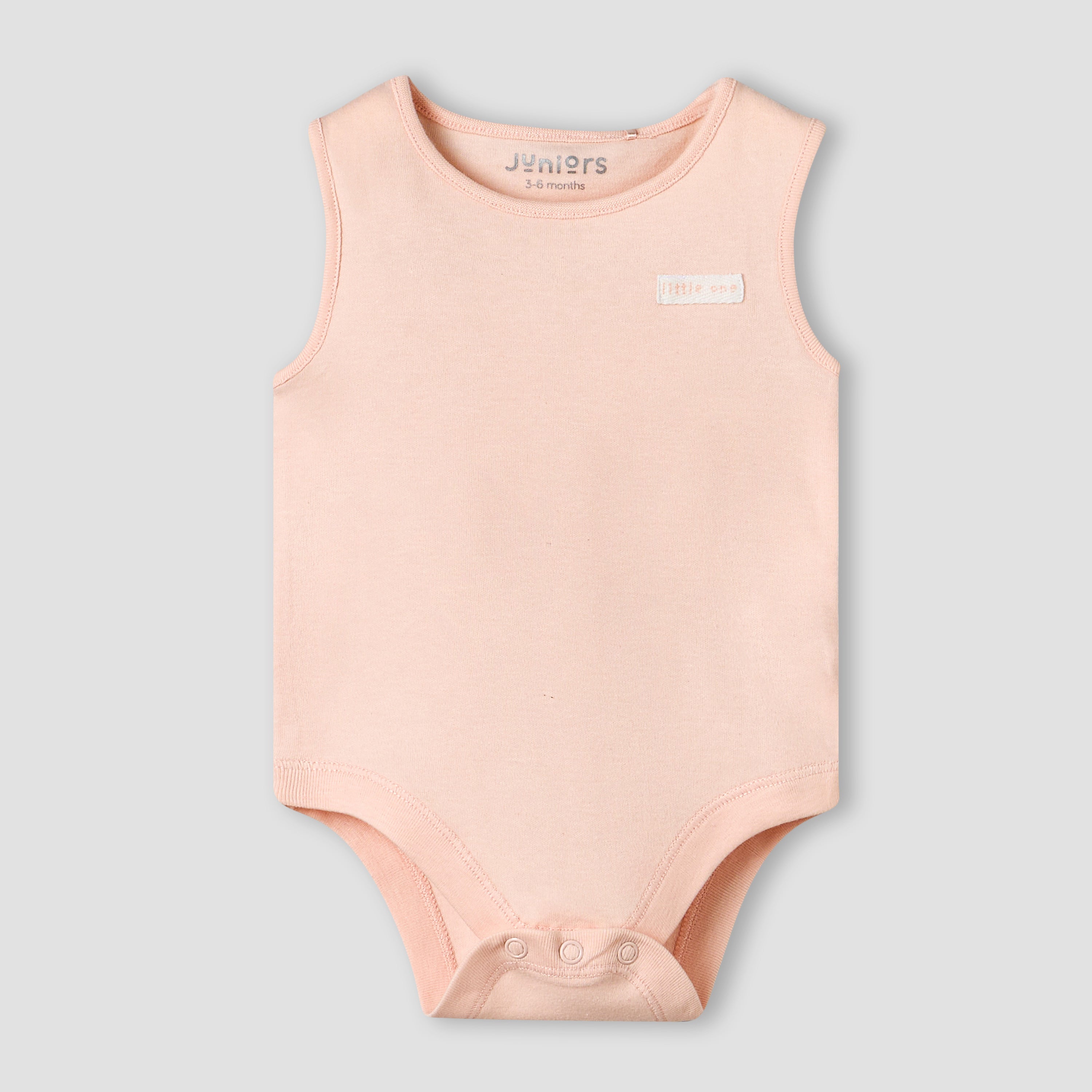 Pack of 3 Juniors Cotton Sleeveless Bodysuit with Snap Button Closure