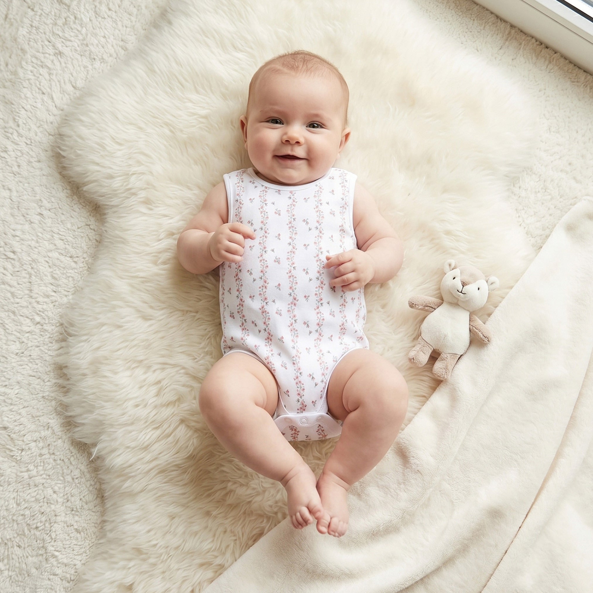 Pack of 3 Juniors Cotton Sleeveless Bodysuit with Snap Button Closure