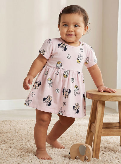 Pack of 2 Disney Round Neck Knee Length A-line Dress with Minnie Mouse Print-baby-girls-clothing-dressesandjumpsuits-image-2