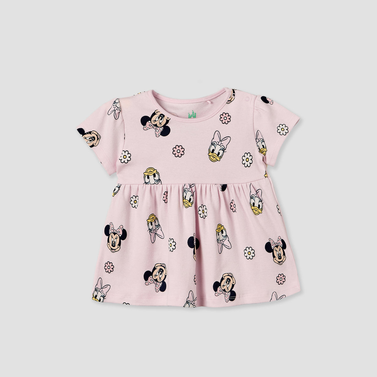 Pack of 2 Disney Round Neck Knee Length A-line Dress with Minnie Mouse Print