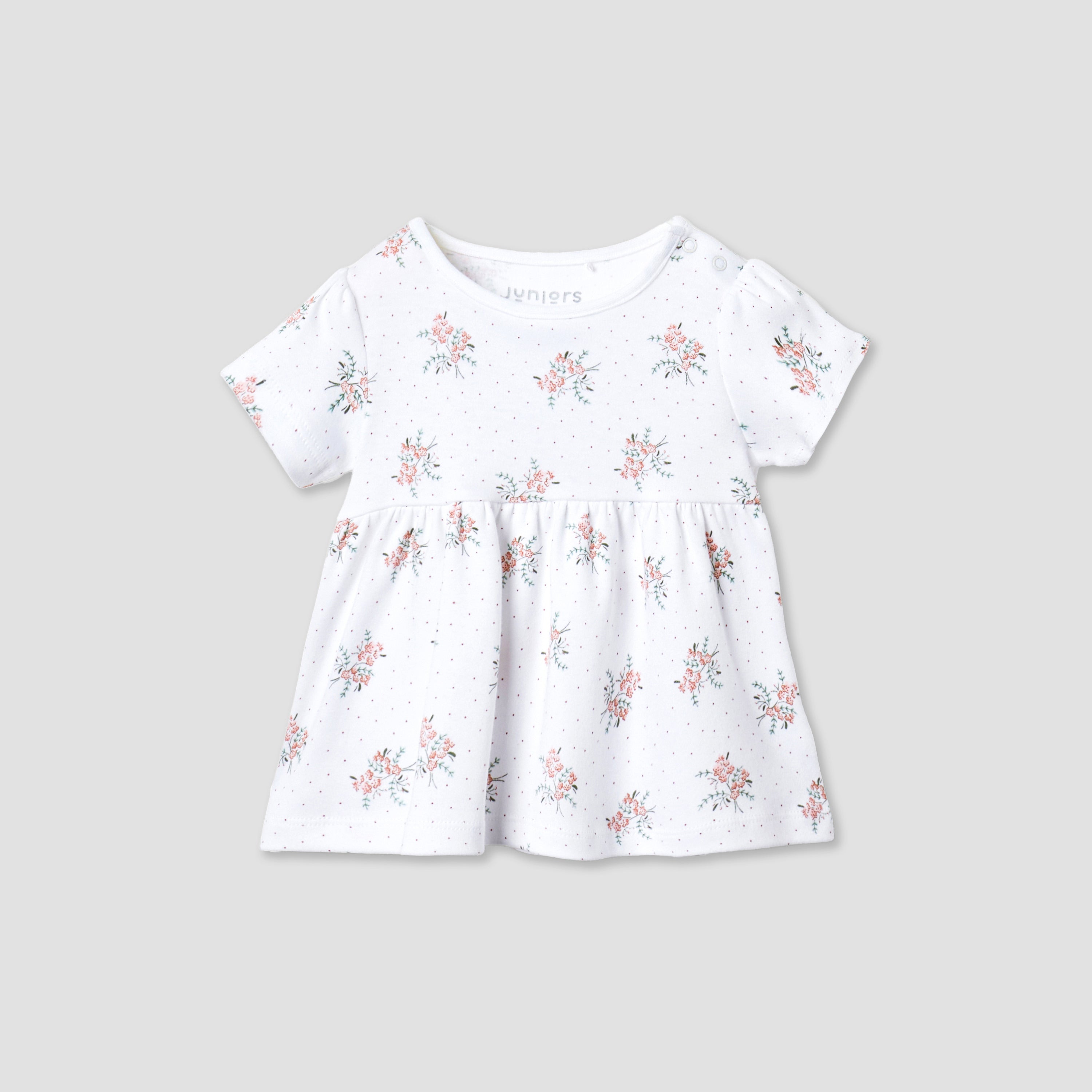Juniors Assorted A-line Dress with Round Neck and Short Sleeves - Set of 2