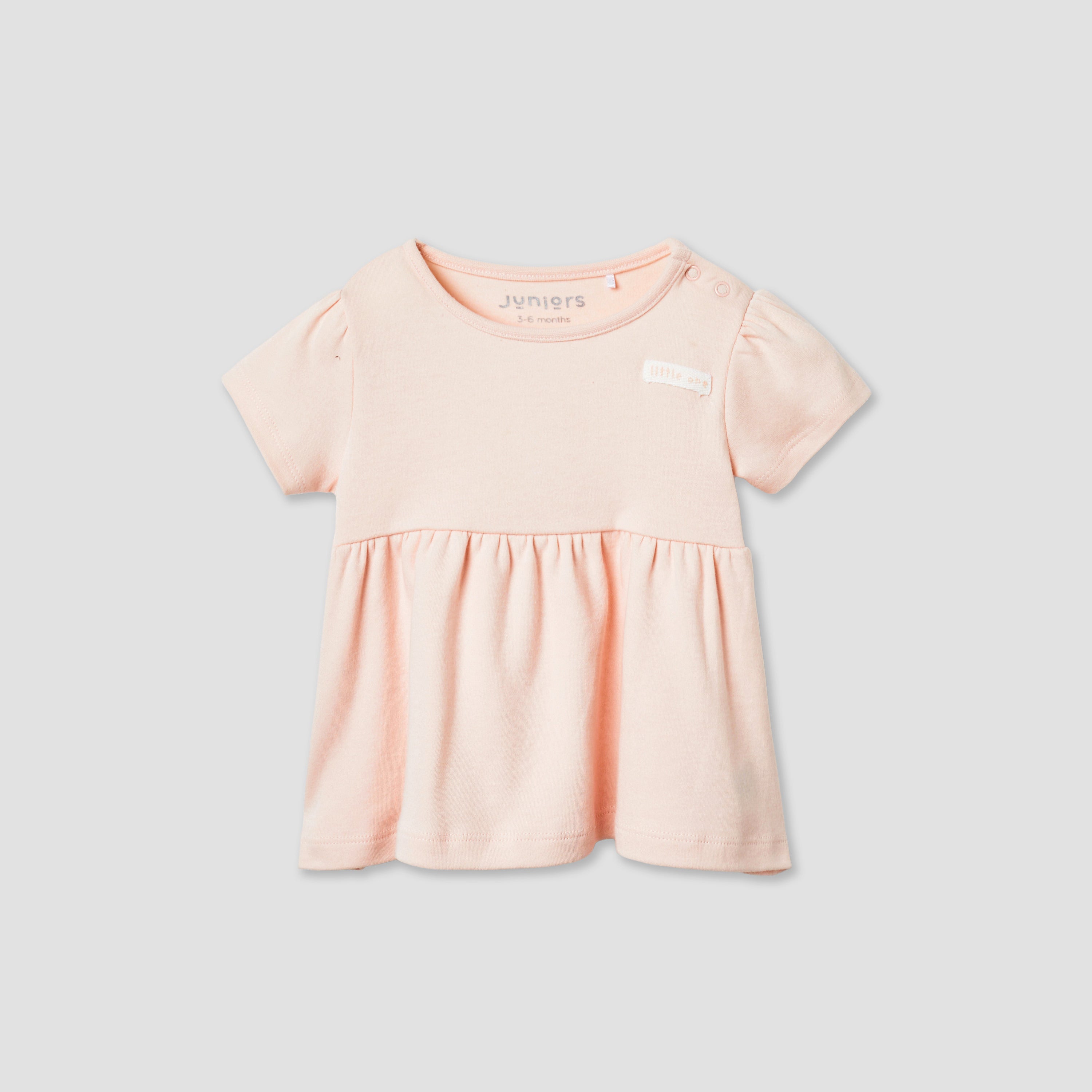Juniors Assorted A-line Dress with Round Neck and Short Sleeves - Set of 2