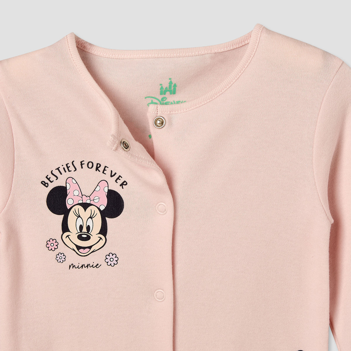 Set of 2 Disney Cotton Round Neck Sleepsuit with Romper
