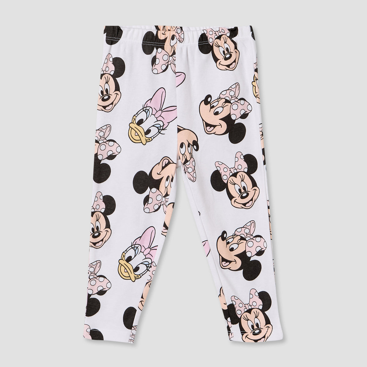 Pack of 2 Disney Cotton Crew Neck Long Sleeves Pyjama Set with Minnie Mouse and Daisy Duck Print