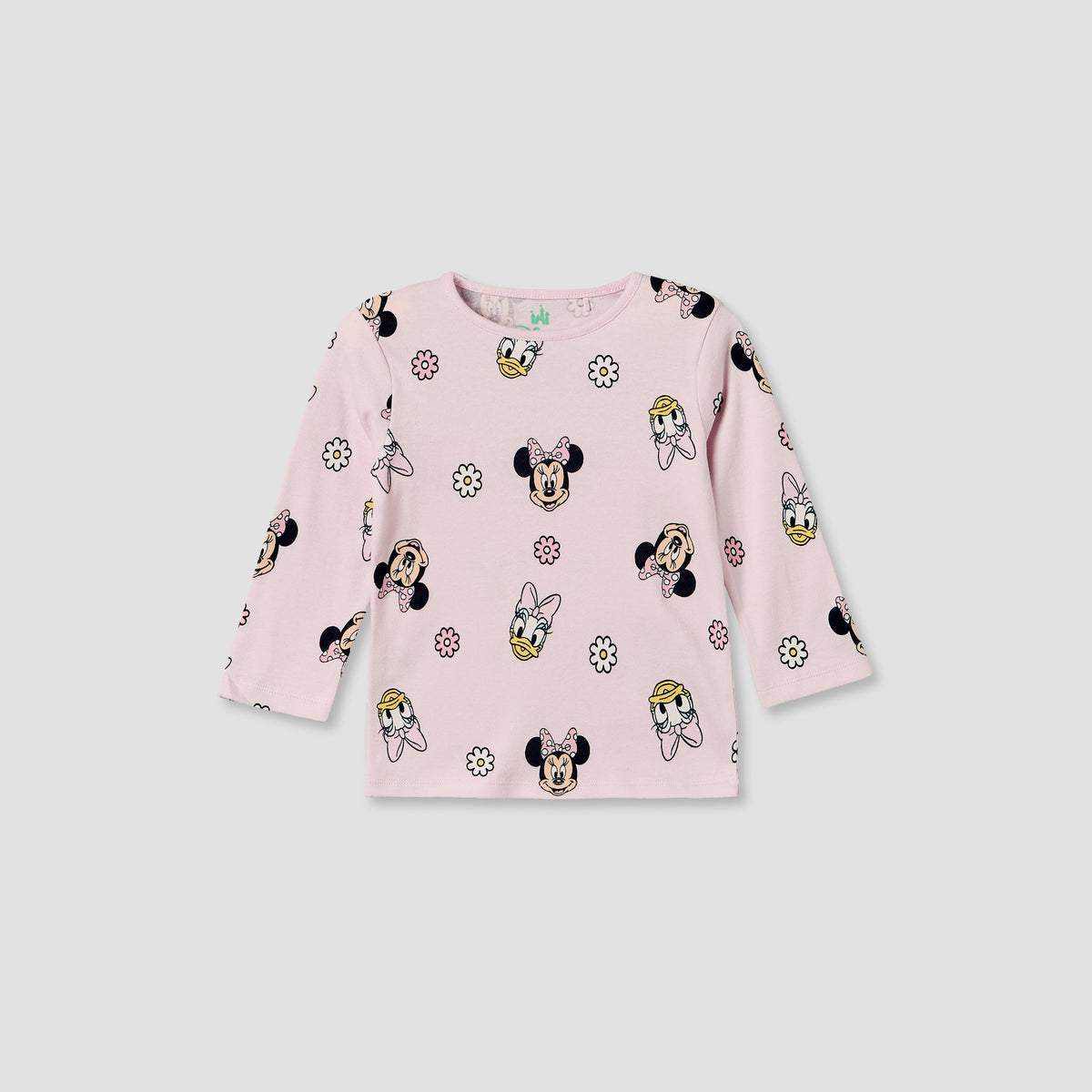 Pack of 2 Disney Cotton Crew Neck Long Sleeves Pyjama Set with Minnie Mouse and Daisy Duck Print