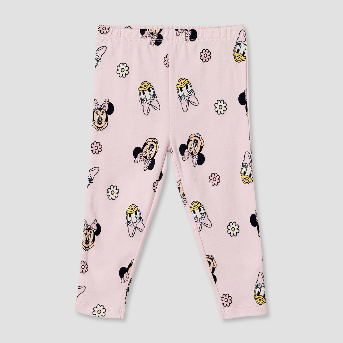 Pack of 2 Disney Cotton Crew Neck Long Sleeves Pyjama Set with Minnie Mouse and Daisy Duck Print