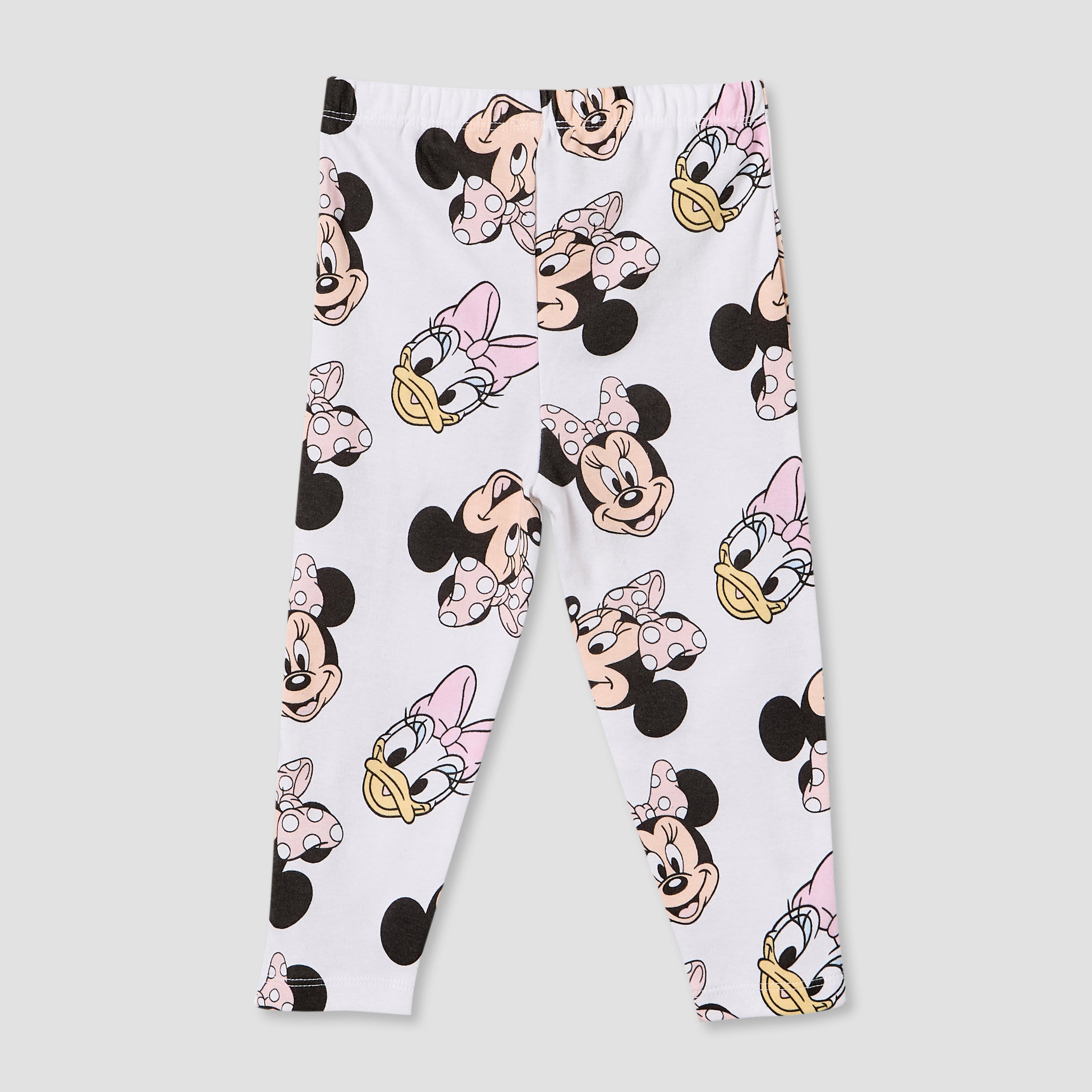 Pack of 2 Disney Cotton Crew Neck Long Sleeves Pyjama Set with Minnie Mouse and Daisy Duck Print