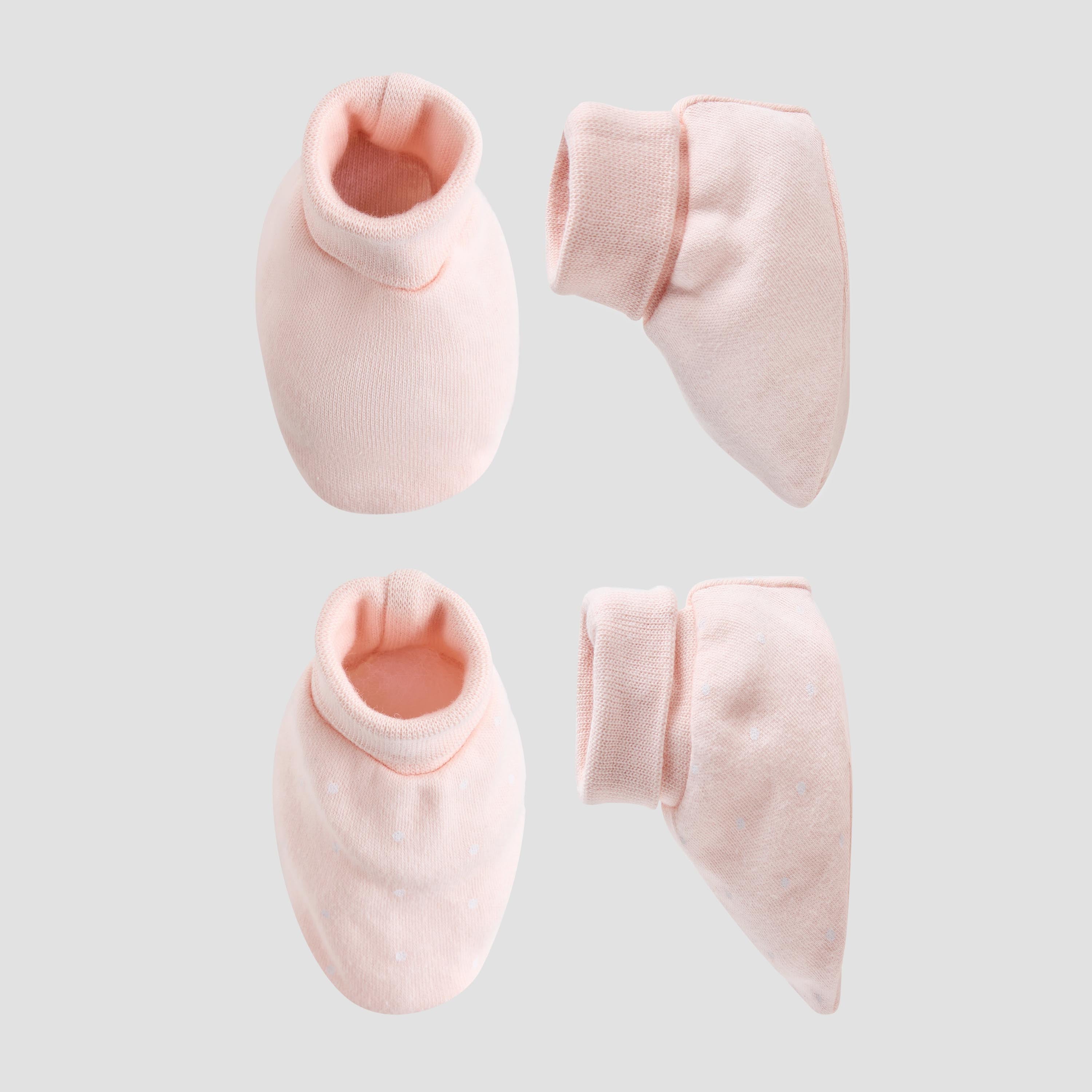 Pack of 2 Juniors Booties with Textured Hem - Pink / Newborn