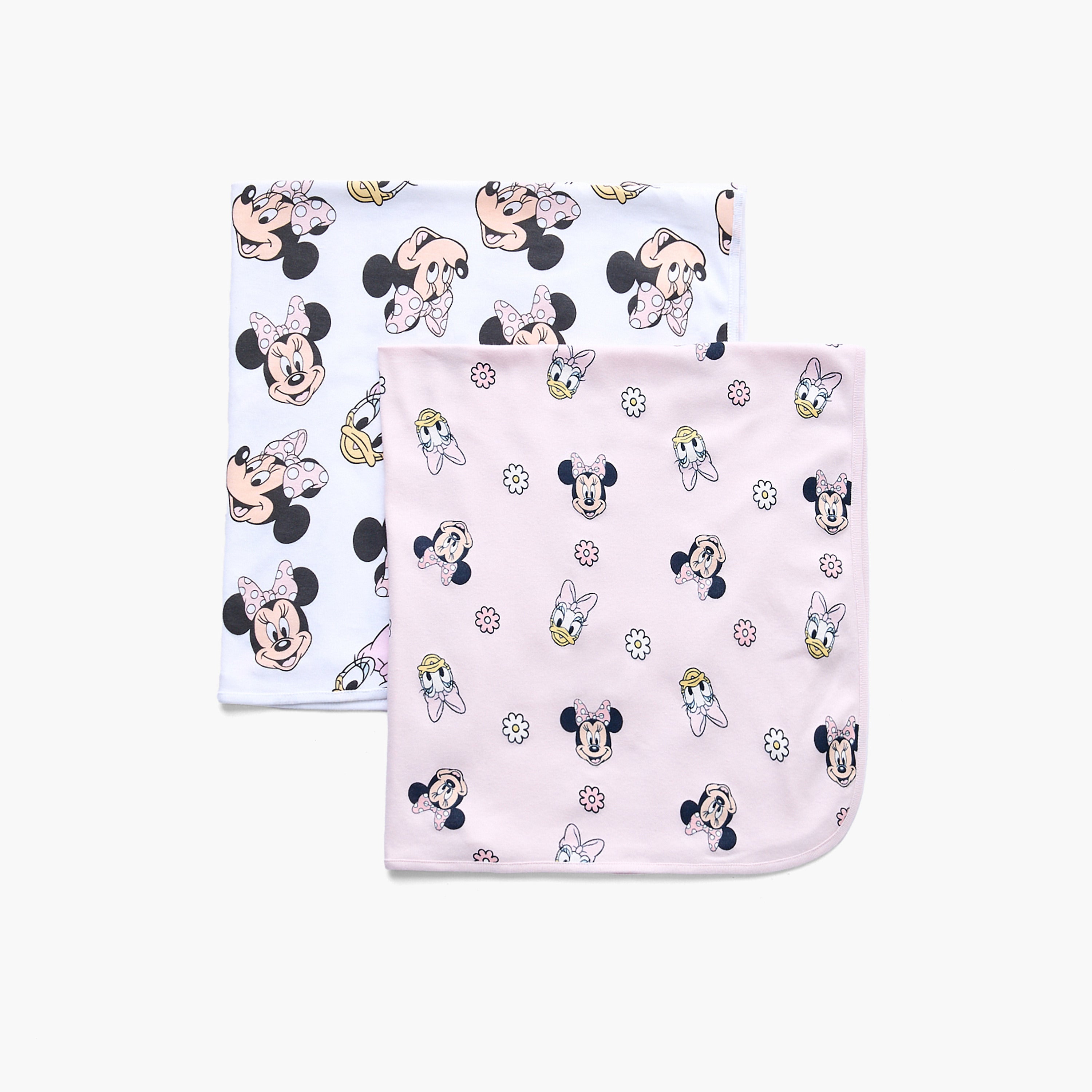 Pack of 2 Disney Receiving Blanket with Minnie Mouse and Daisy Duck Print