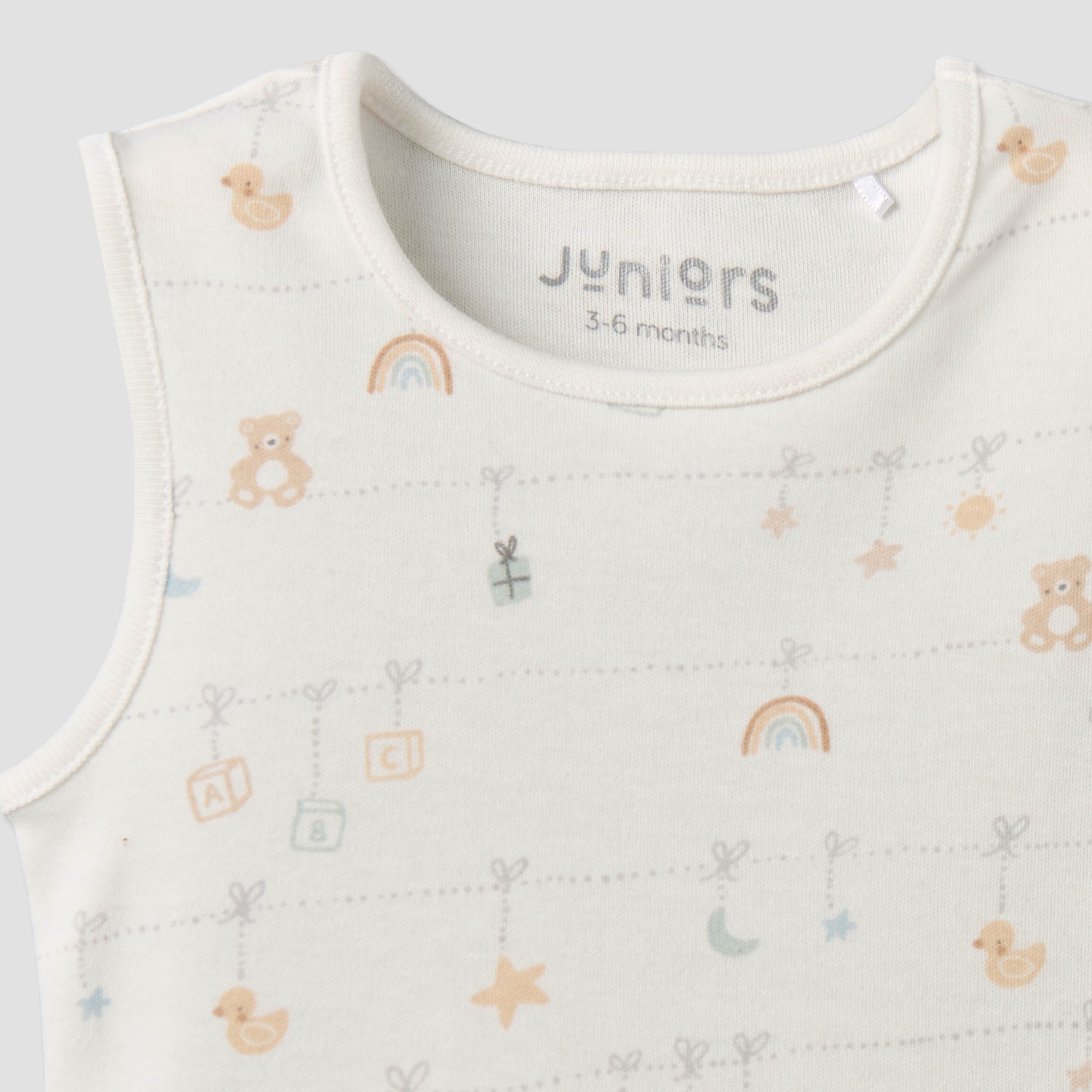 Pack of 3 Juniors Round Neck Sleeveless Bodysuit with Snap Button Closure