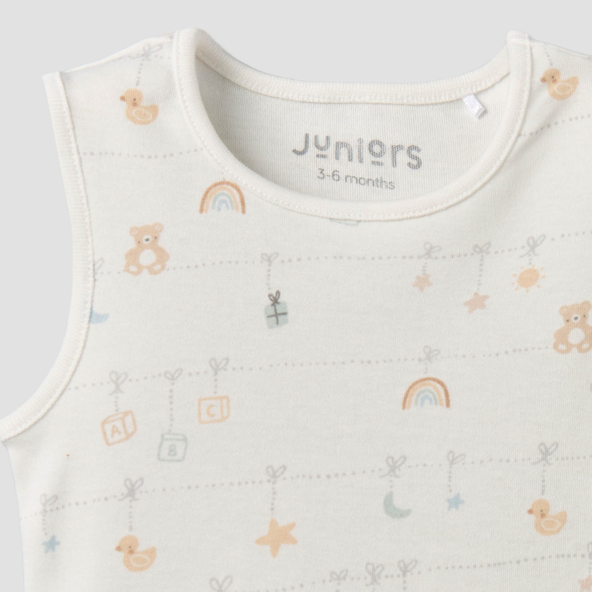 Pack of 3 Juniors Round Neck Sleeveless Bodysuit with Snap Button Closure