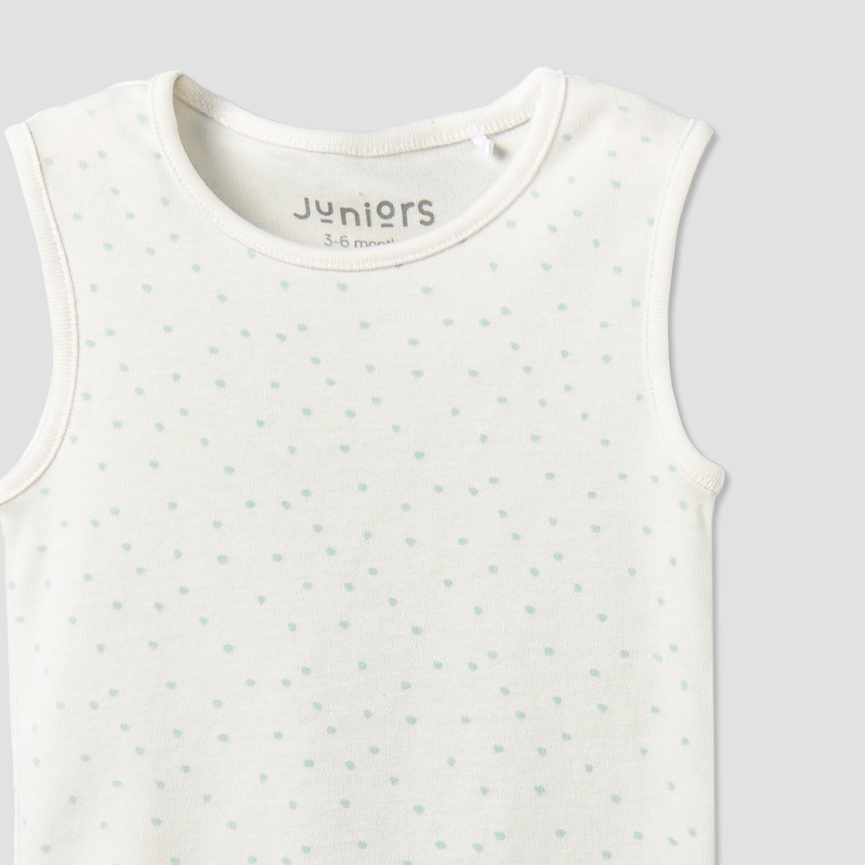 Pack of 3 Juniors Round Neck Sleeveless Bodysuit with Snap Button Closure