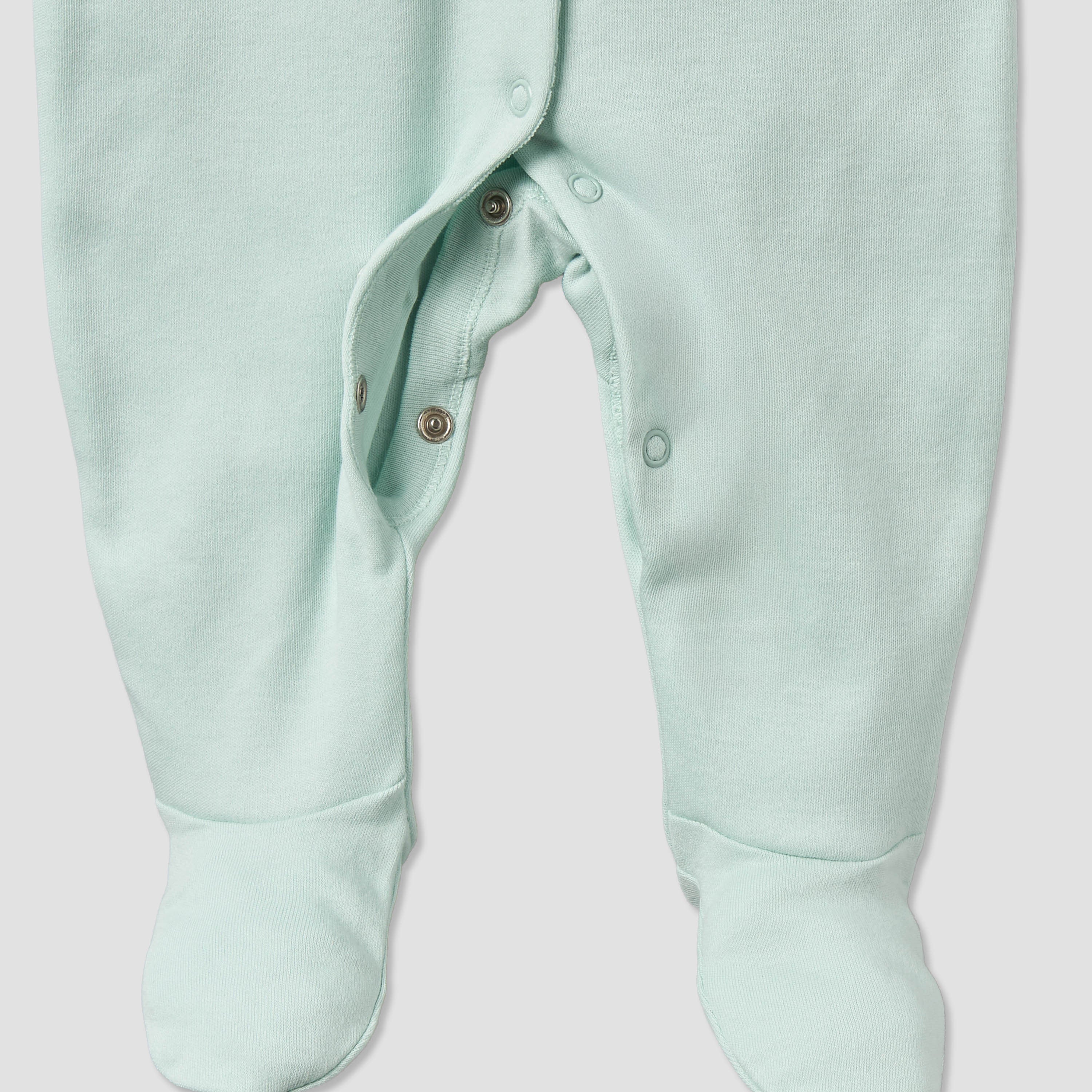 Pack of 2 Juniors Cotton Round Neck Long Sleeves Sleepsuit with Snap Button Closure