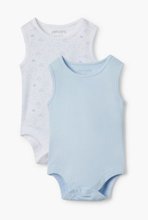 Juniors Sleeveless Bodysuit with Snap Button Closure - Set of 2