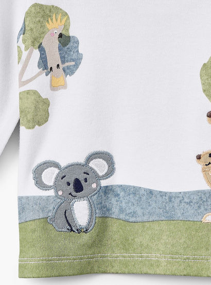 Juniors Cotton Round Neck Long Sleeves Pyjama Set with Safari Applique Detail-baby-boys-clothing-nightwear-pyjamasets-image-5