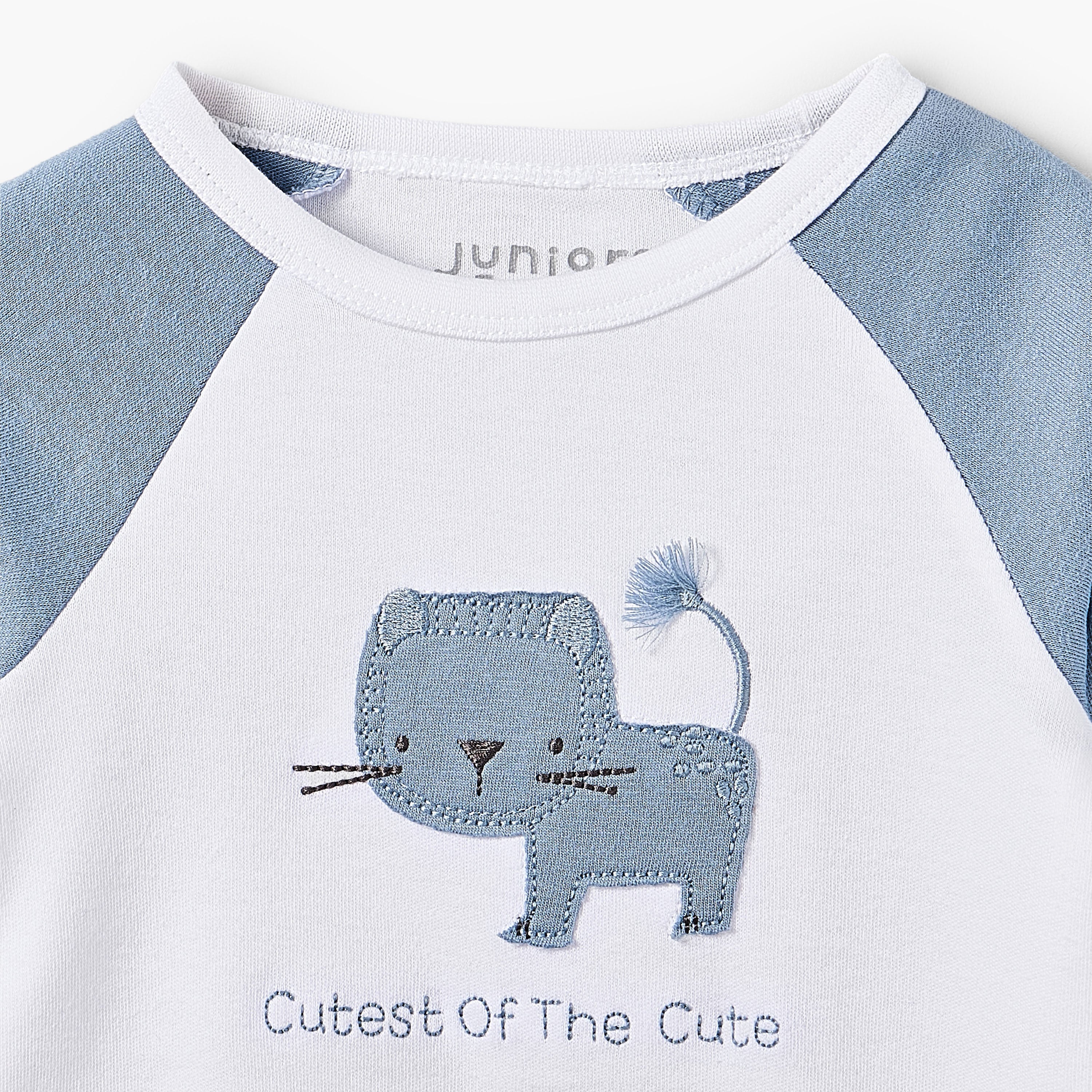 Juniors Cotton Round Neck Long Sleeves Pyjama Set with Print