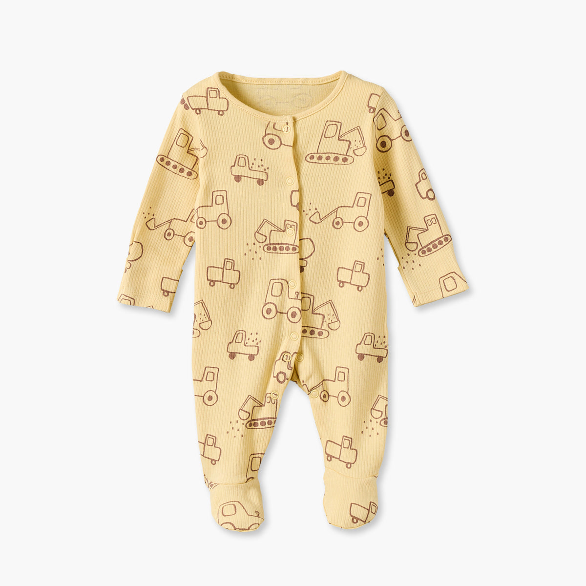 Pack of 3 Juniors Cotton Crew Neck Long Sleeves Sleepsuit Set with Vehicle Print