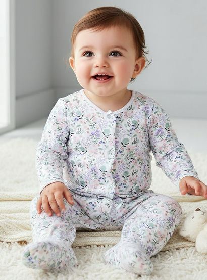 Pack of 3 Juniors Cotton Round Neck Long Sleeves Sleepsuit with Floral Print-baby-girls-clothing-nightwear-sleepsuits-image-2
