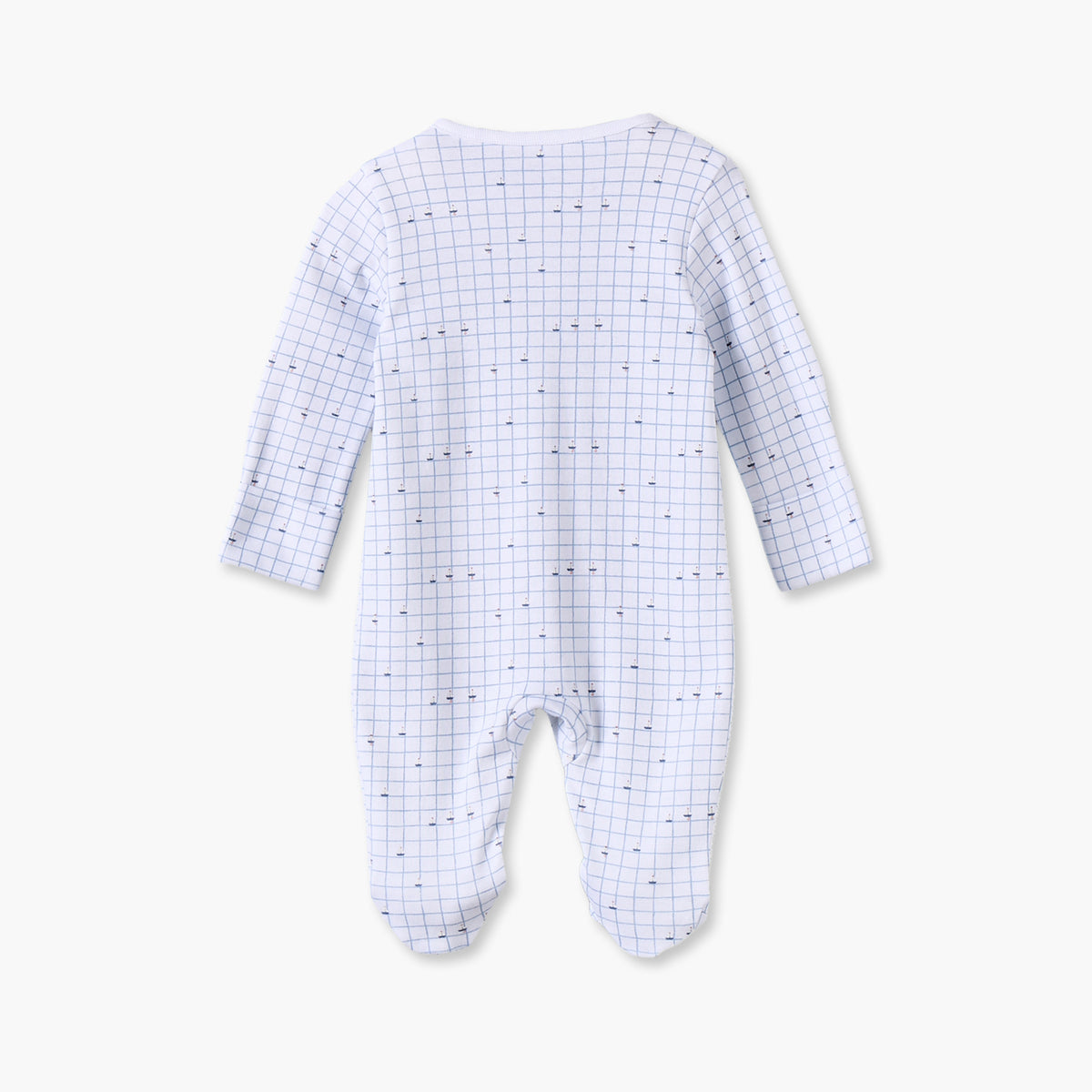 Pack of 3 Juniors Cotton Crew Neck Long Sleeves Sleepsuit Set with Nautical Print
