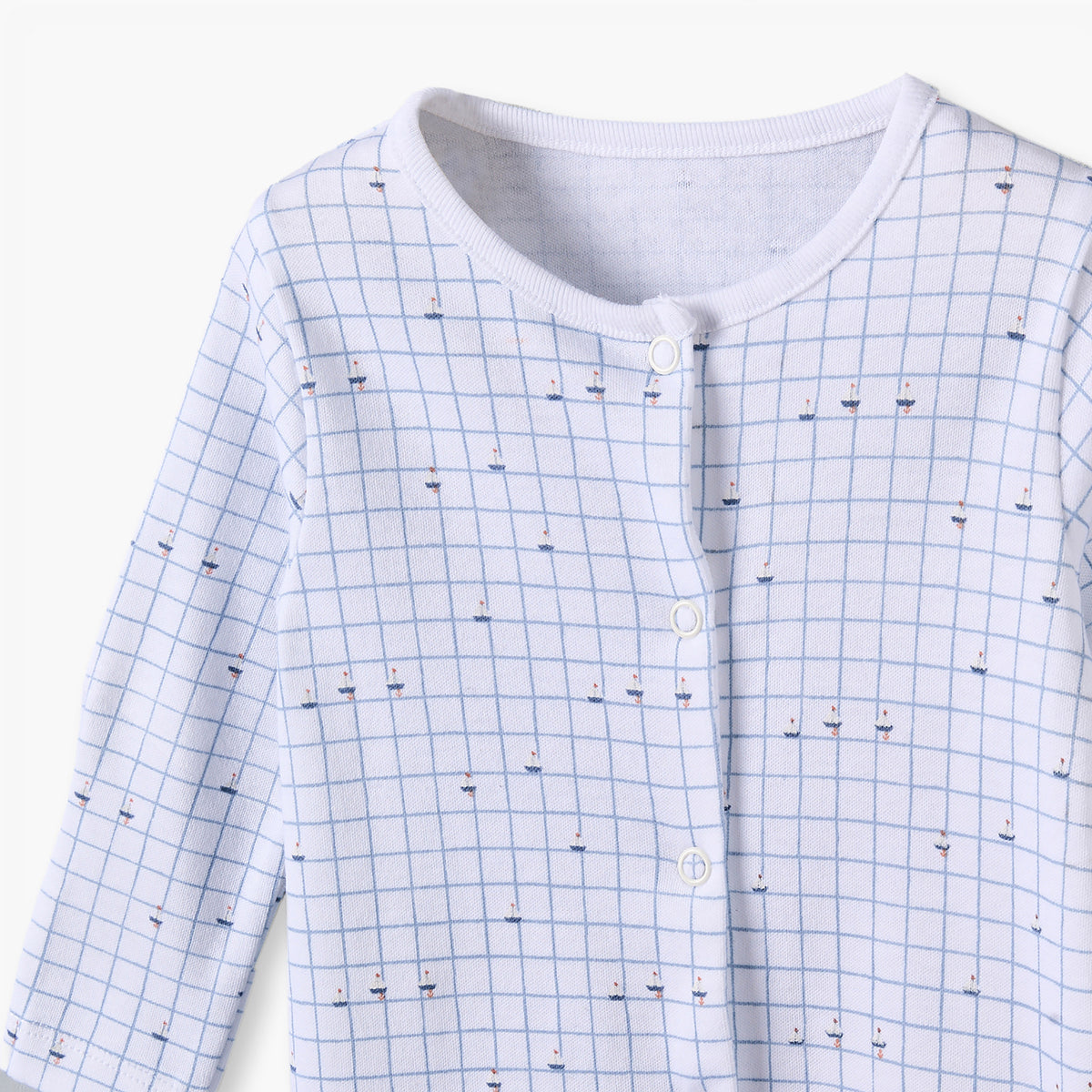 Pack of 3 Juniors Cotton Crew Neck Long Sleeves Sleepsuit Set with Nautical Print