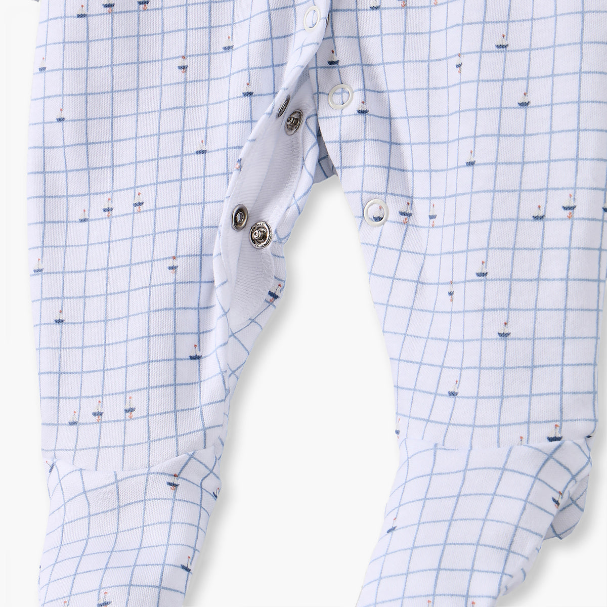 Pack of 3 Juniors Cotton Crew Neck Long Sleeves Sleepsuit Set with Nautical Print