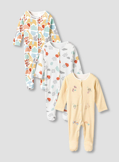 Pack of 3 Juniors Cotton Round Neck Long Sleeves Sleepsuit with Fun Print-promo_babyshop_Buy2for115_UAE130126-image-1