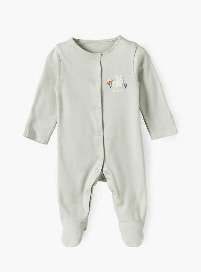 Pack of 3 Juniors Cotton Crew Neck Long Sleeves Sleepsuit with Bunny Print-baby-girls-clothing-nightwear-sleepsuits-image-3
