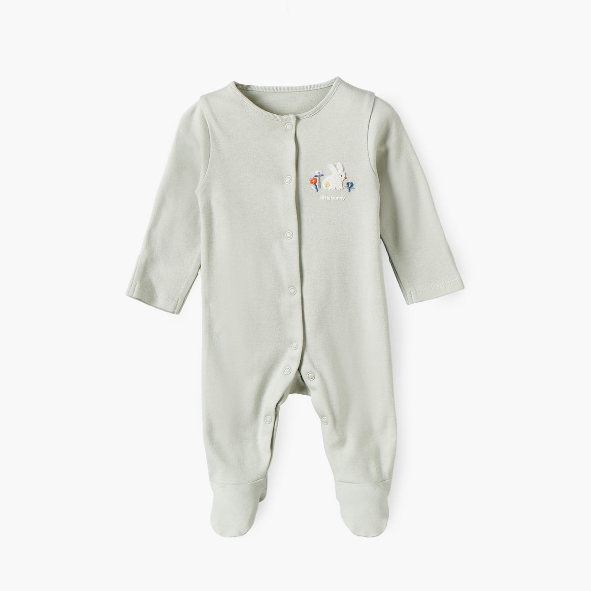 Pack of 3 Juniors Cotton Crew Neck Long Sleeves Sleepsuit with Bunny Print