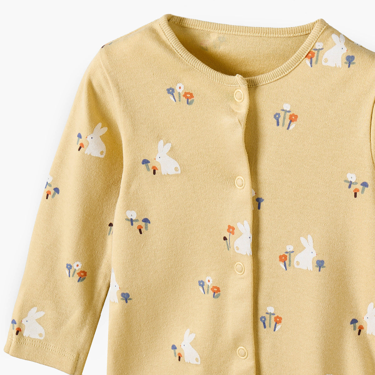 Pack of 3 Juniors Cotton Crew Neck Long Sleeves Sleepsuit with Bunny Print