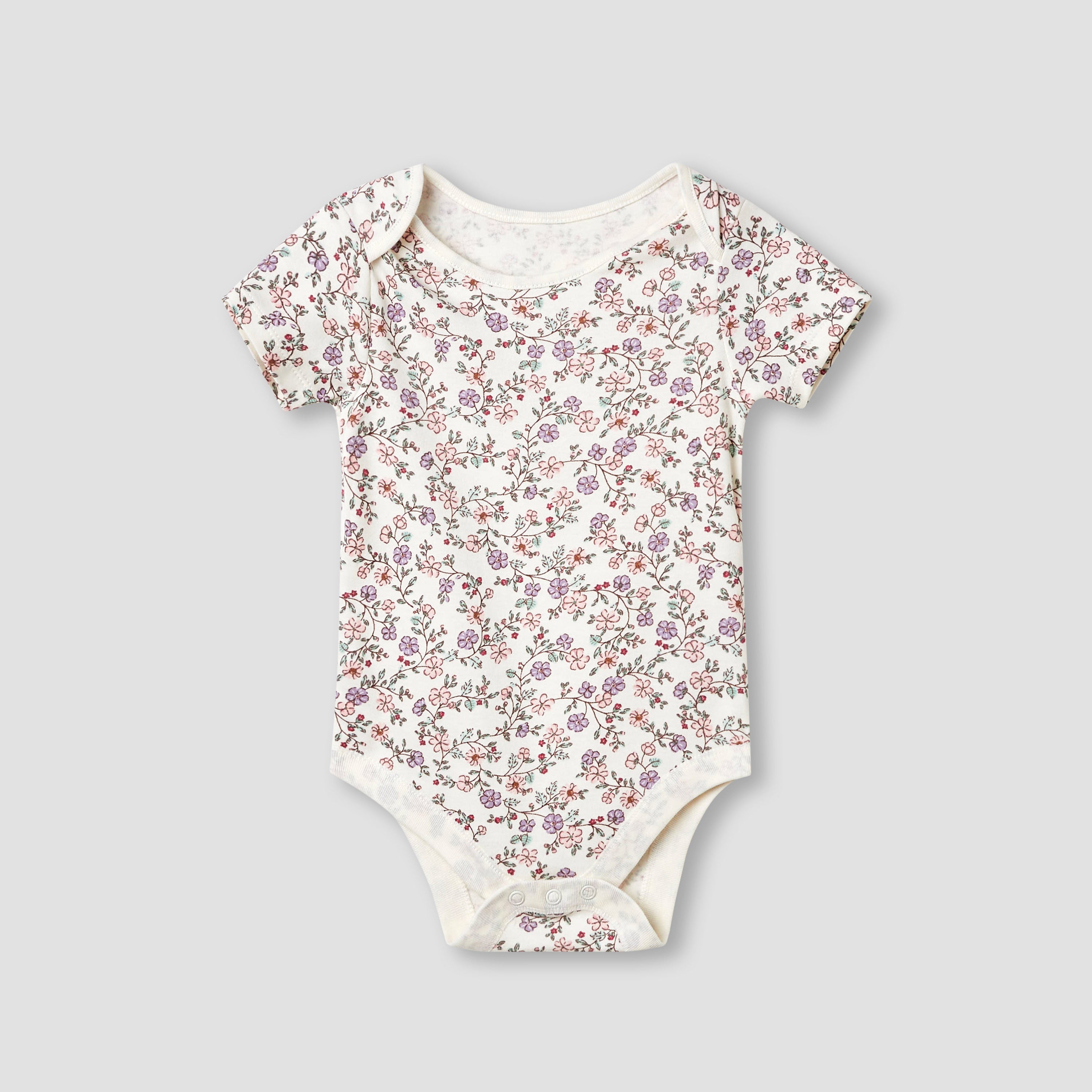 Juniors Assorted Bodysuit with Short Sleeves and Button Closure - Set of 3