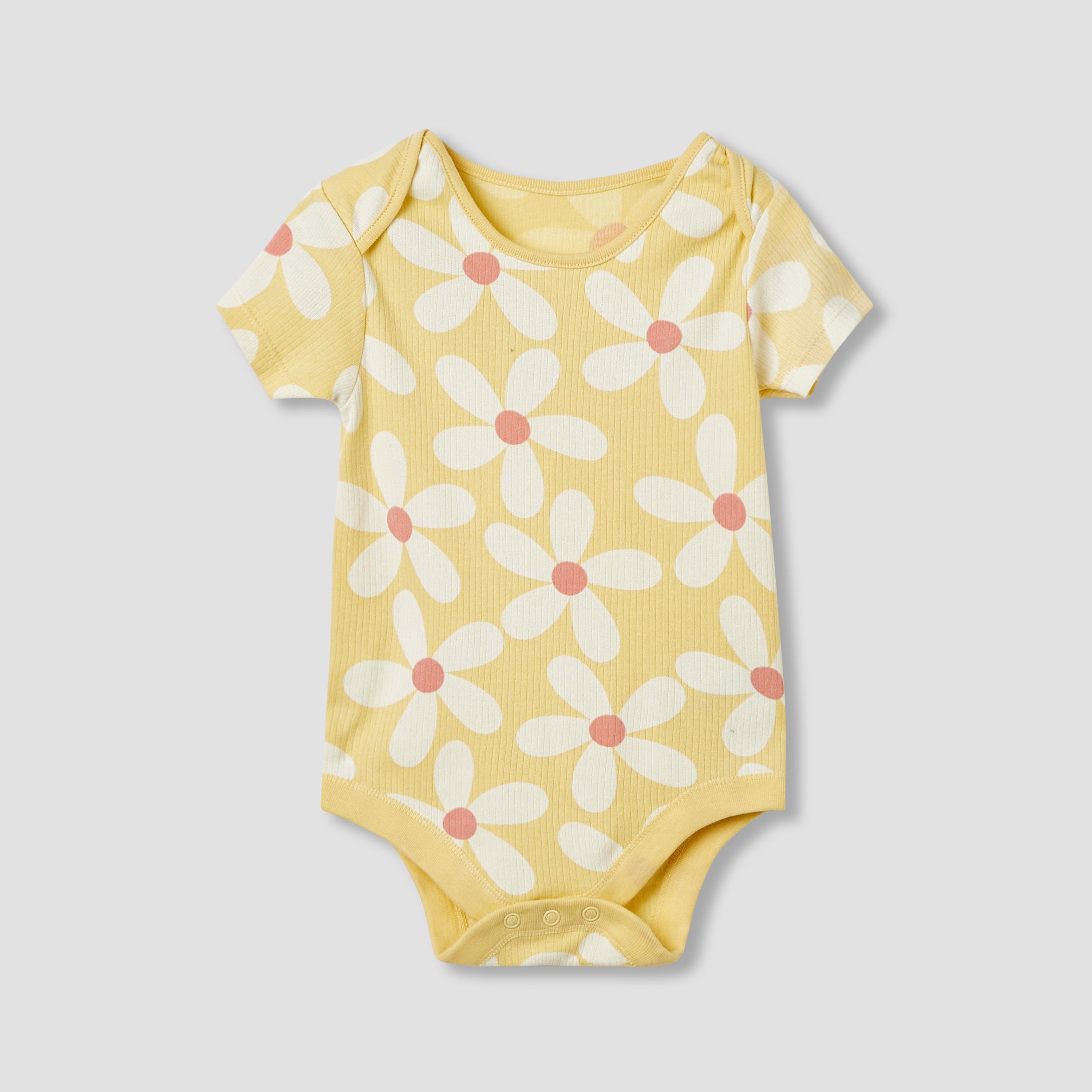 Juniors Assorted Bodysuit with Short Sleeves and Button Closure - Set of 3