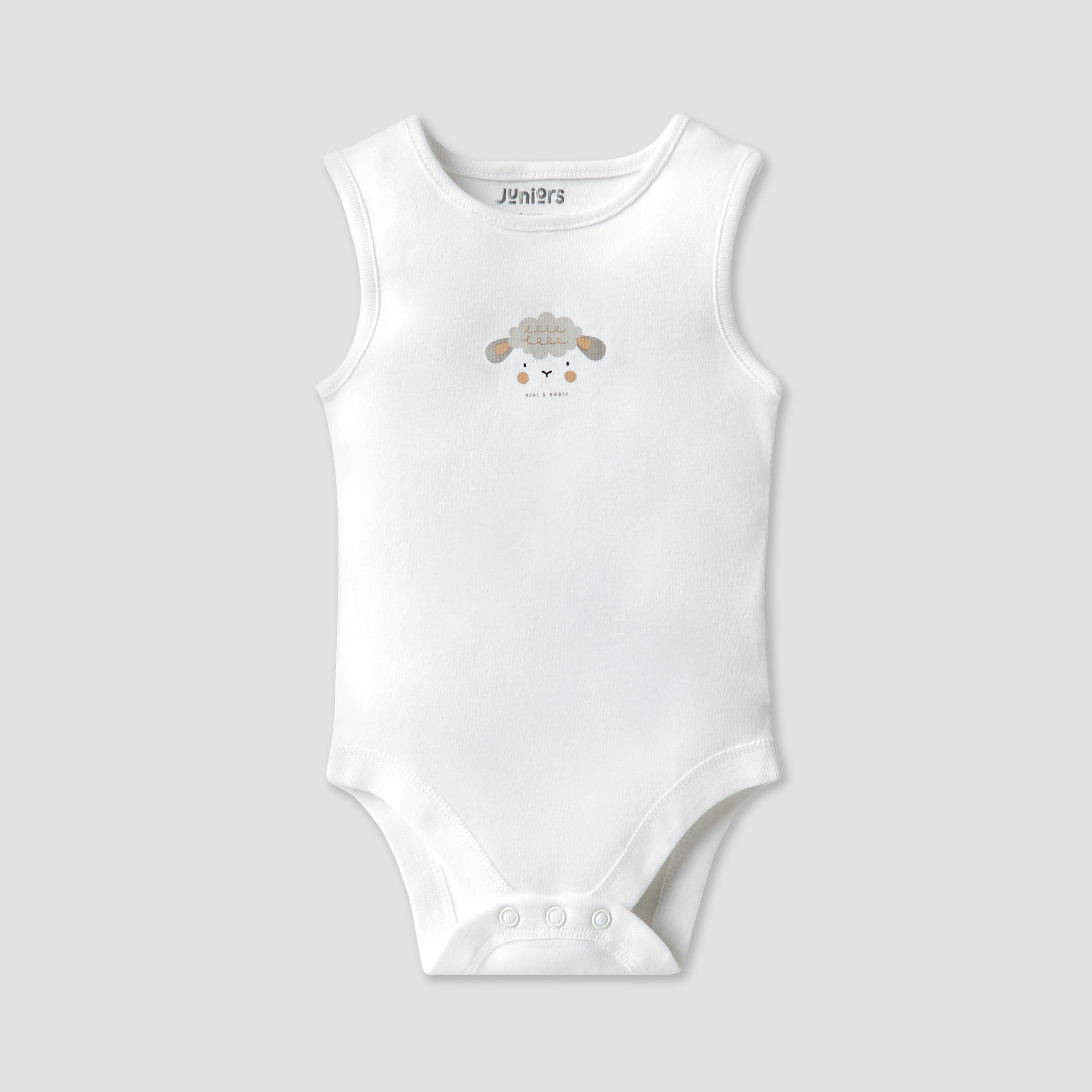 Juniors Printed Sleeveless Bodysuit with Button Closure - Set of 7