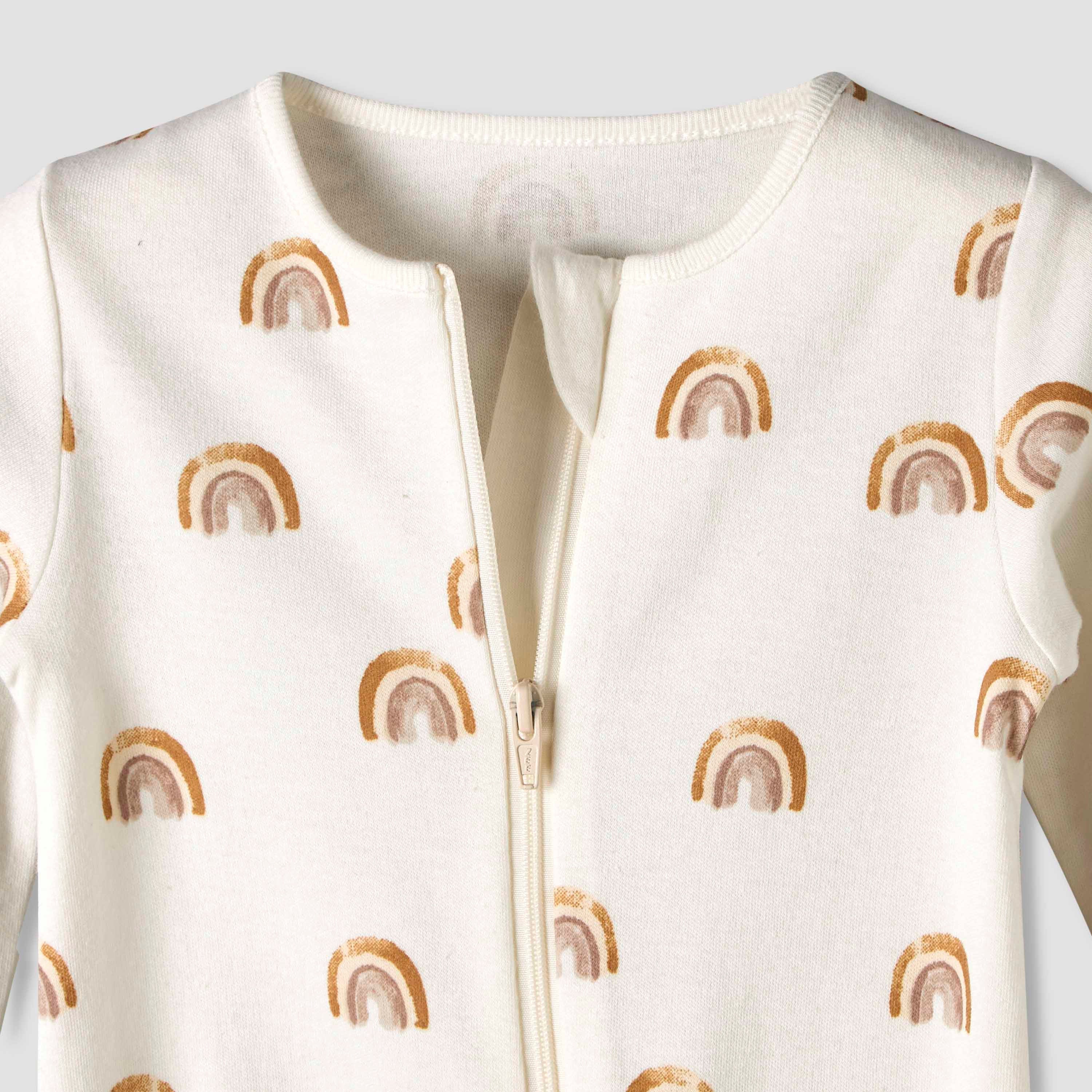 Pack of 3 Juniors Organic Cotton Round Neck Long Sleeves Sleepsuit with Print