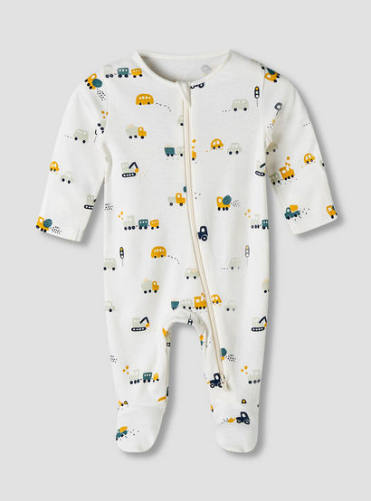Pack of 3 Juniors Organic Cotton Round Neck Long Sleeves Sleepsuit with Print-baby-boys-clothing-nightwear-sleepsuits-image-5