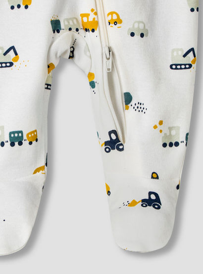 Pack of 3 Juniors Organic Cotton Round Neck Long Sleeves Sleepsuit with Print-baby-boys-clothing-nightwear-sleepsuits-image-7