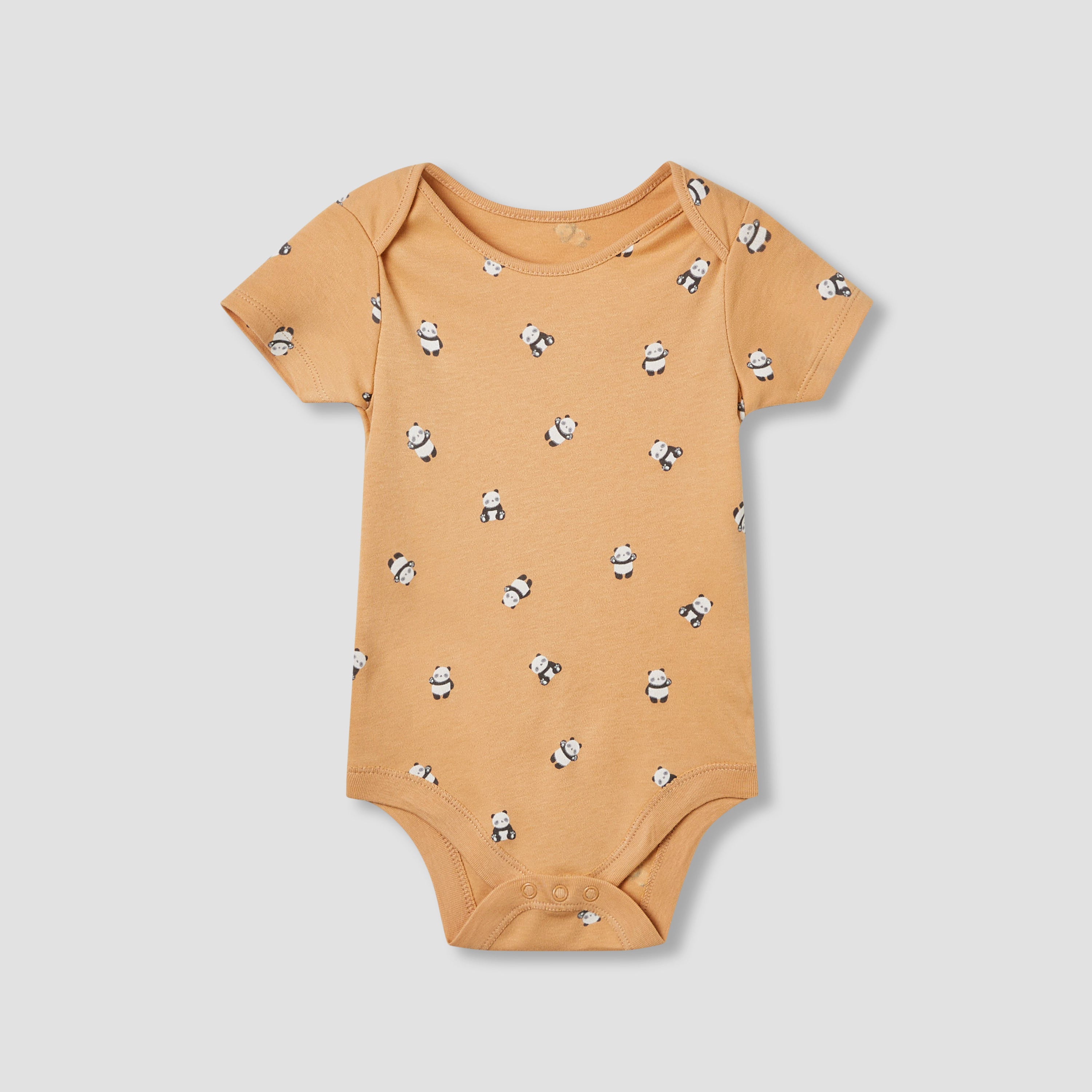 Juniors Printed Bodysuit with Short Sleeves and Button Closure - Set of 3