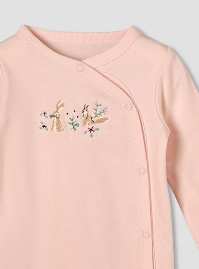 Pack of 3 Juniors Round Neck Long Sleeves Sleepsuit with Button Closure-baby-girls-clothing-nightwear-sleepsuits-image-5