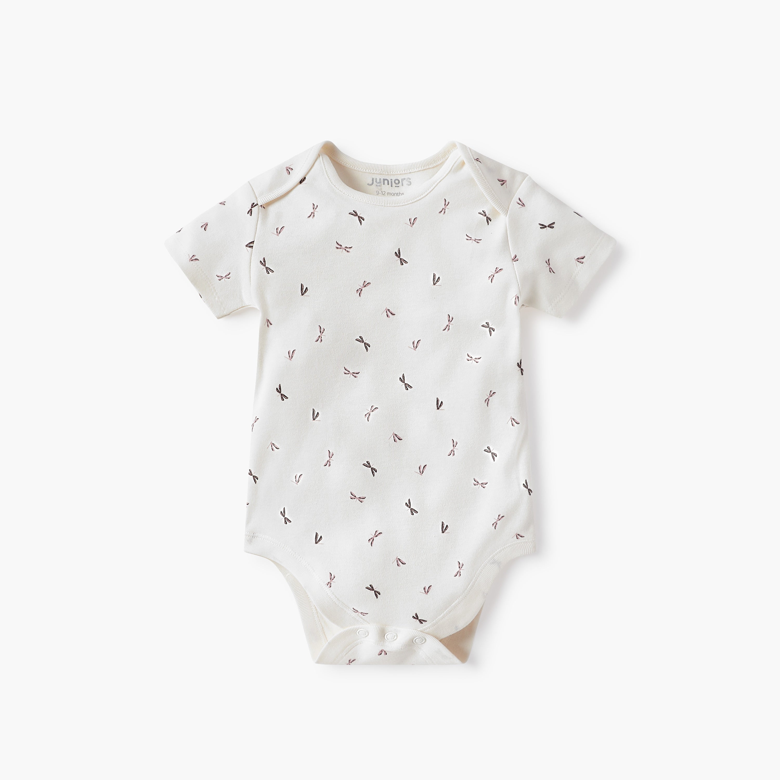 Juniors Animal Print Envelope Neck Bodysuit with Button Closure - Set of 3