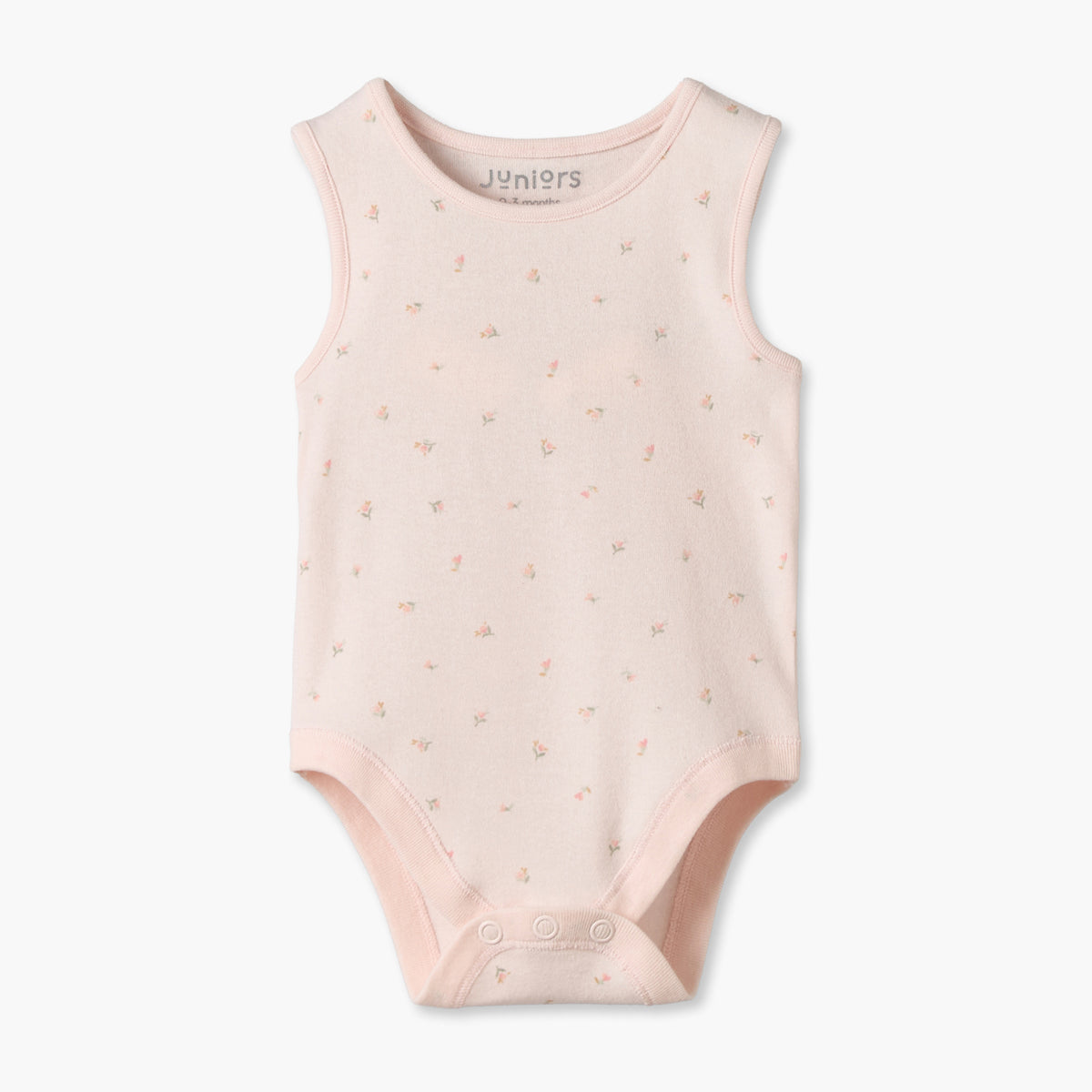 Pack of 7 Juniors Cotton Crew Neck Sleeveless Bodysuit with Floral Print