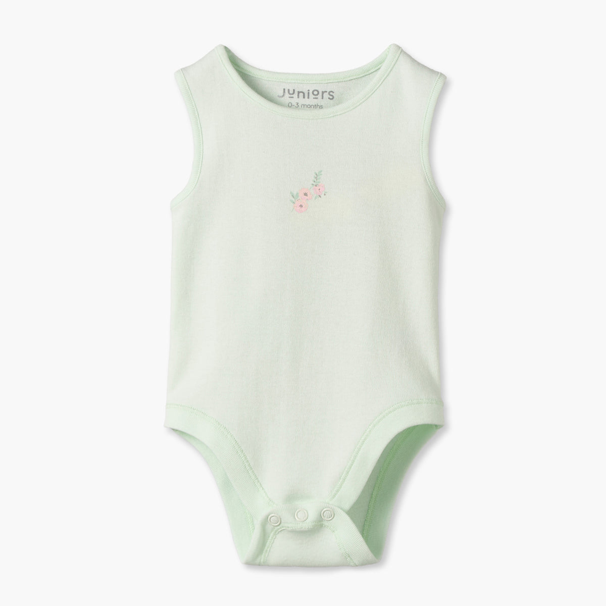 Pack of 7 Juniors Cotton Crew Neck Sleeveless Bodysuit with Floral Print