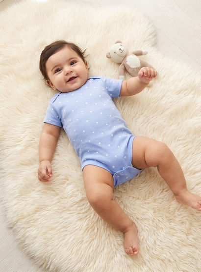 Pack of 3 Juniors Cotton Crew Neck Short Sleeves Bodysuit with Floral Print-baby-girls-clothing-bodysuits-image-2